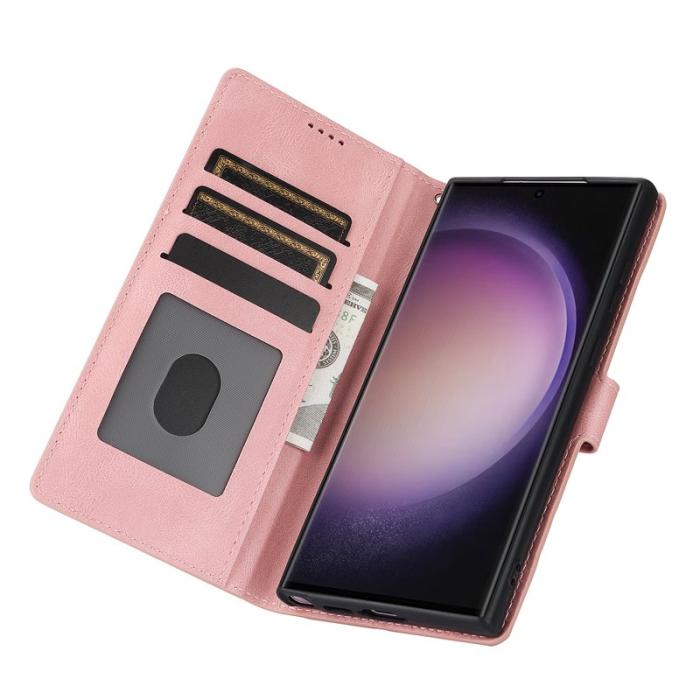 OEM - Samsung Galaxy S26 Ultra Skal PU Läder Fodral - Rosa