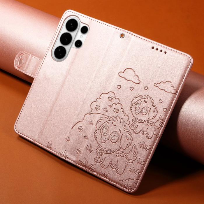 OEM - Samsung Galaxy S26 Ultra Mobilskal KonstLäder RFID-Skydd - Rosa