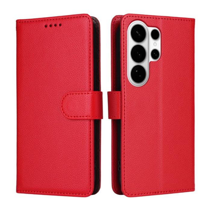 OEM - Samsung Galaxy S26 Ultra Mobilskal RFID-Skydd 3 Kort Platser KonstLäder - Röd