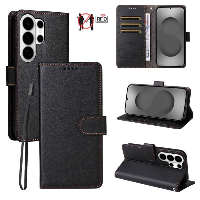 OEM - Samsung Galaxy S26 Ultra Mobilskal RFID-Skydd 3 Kort Platser KonstLäder - Svart