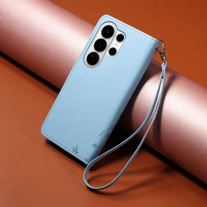 OEM - Samsung Galaxy S26 Ultra Mobilskal RFID-Skydd KonstLäder Hundmönster - Blå