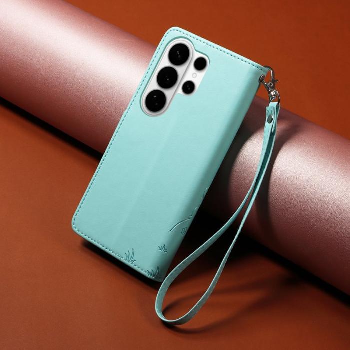 OEM - Samsung Galaxy S26 Ultra Mobilskal RFID-Skydd KonstLäder Hundmönster - Grön