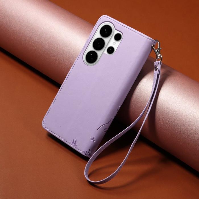 OEM - Samsung Galaxy S26 Ultra Mobilskal RFID-Skydd KonstLäder Hundmönster - Lila