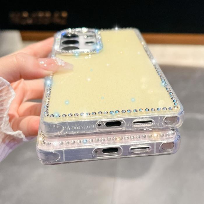 OEM - Samsung Galaxy S26 Ultra Mobilskal Rhinestone Kantskydd TPU + PC - Ljusrosa