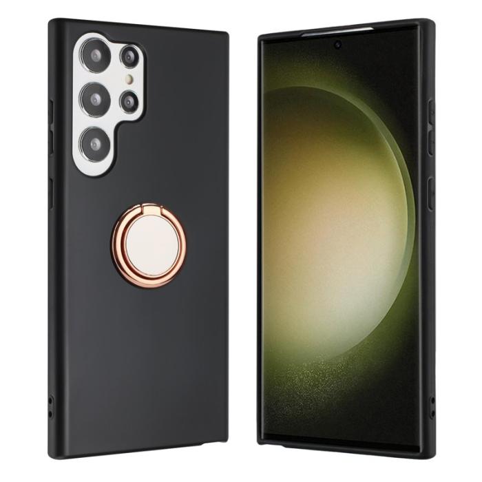 OEM - Samsung Galaxy S26 Ultra Mobilskal Ring Kickstand Mjuk TPU Matt - Roséguld