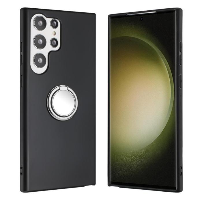 BINFEN COLOR - Samsung Galaxy S26 Ultra Mobilskal Ring Ställ TPU Matt - Silver