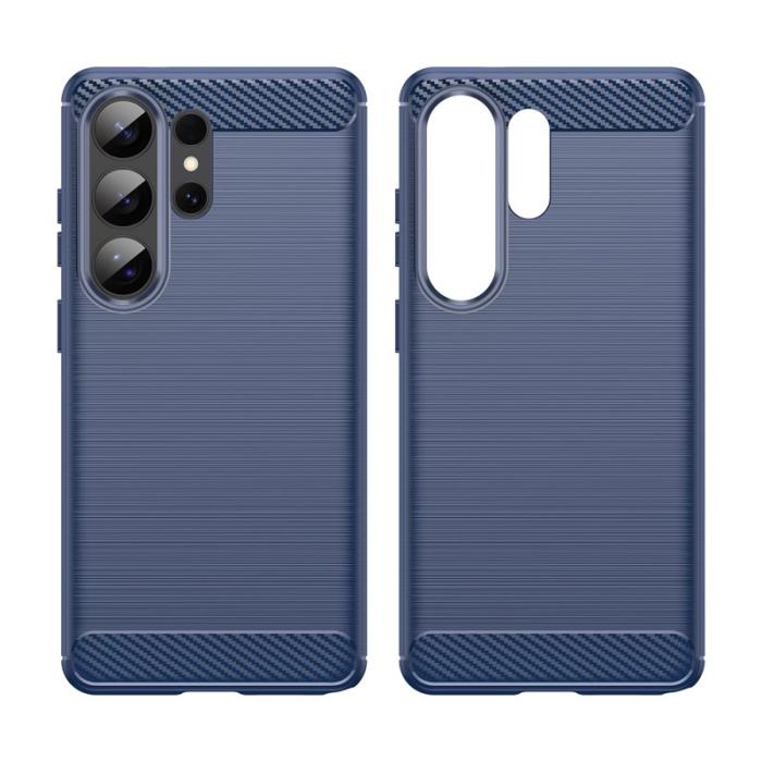 OEM - Samsung Galaxy S26 Ultra Skal Skyddande Fodral Kolfiber Textur - Blå