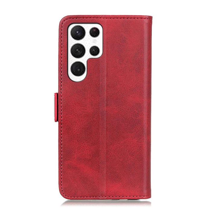 YIKATU - Samsung Galaxy S26 Ultra Skal Ställ Äkta Läder - Röd