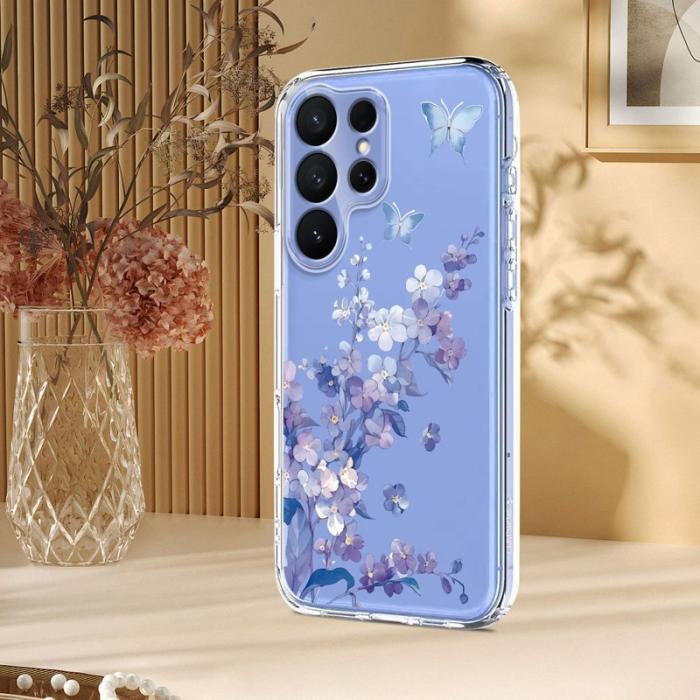 OEM - Samsung Galaxy S26 Ultra Skal TPU Blommönster - Violer