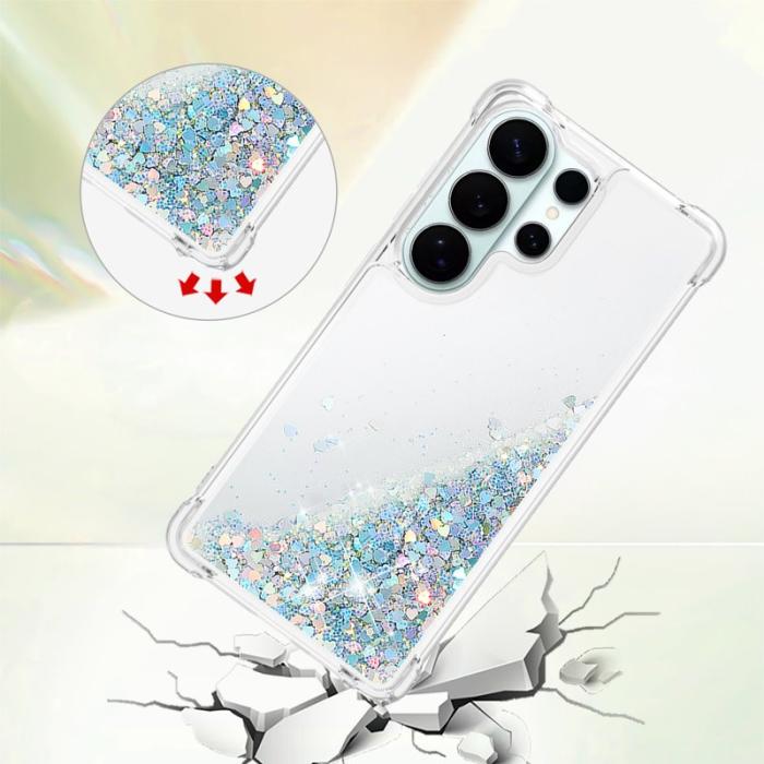 OEM - Samsung Galaxy S26 Ultra Mobilskal TPU Glittrande Stötsäker - Silver / Hjärtan