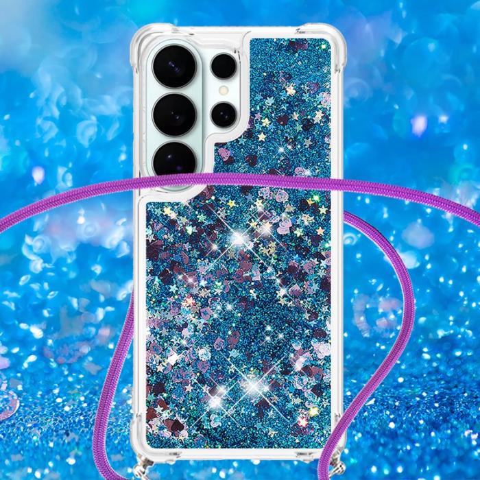 OEM - Samsung Galaxy S26 Ultra Skal TPU Snabbsand Telefonfodral - Blå / Hjärtor