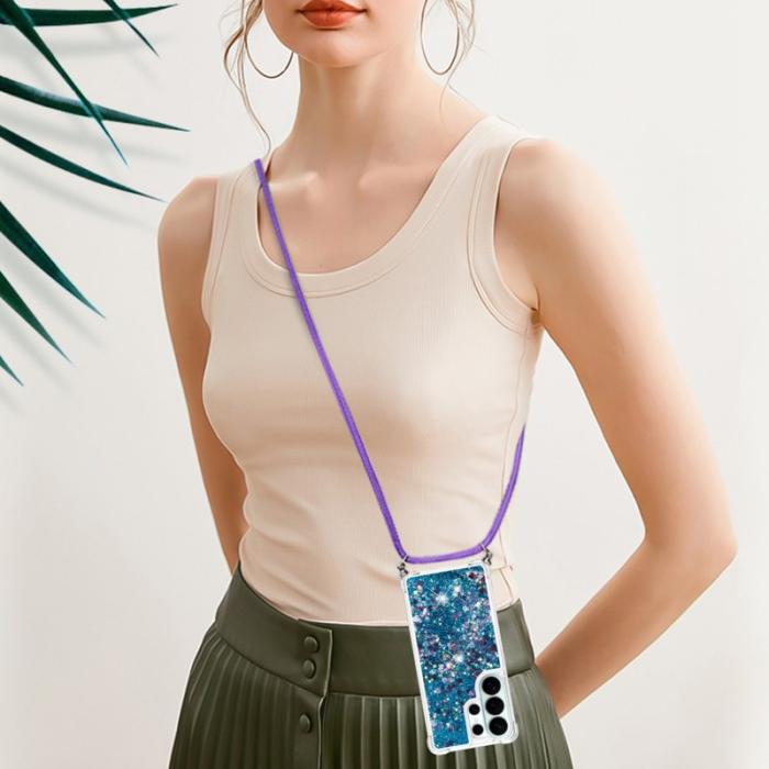 OEM - Samsung Galaxy S26 Ultra Skal TPU Snabbsand Telefonfodral - Blå / Hjärtor