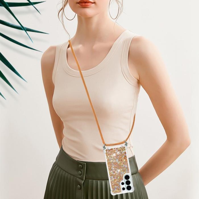 OEM - Samsung Galaxy S26 Ultra Skal TPU Snabbsand Telefonfodral - Guld / Hjärtar