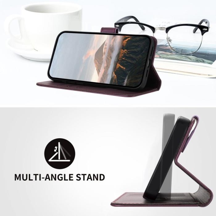 OEM - Samsung Galaxy S26 Ultra Mobilskal Triangelprägling KonstLäder - Mörklila