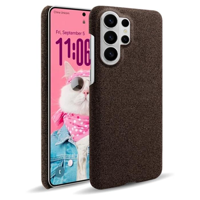 ABEEL - Samsung Galaxy S26 Ultra Mobilskal Tygtextur Anti-Scratch Plast - Brun