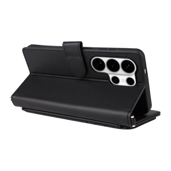 YIKATU - Samsung Galaxy S26 Ultra Ställ Fodral Äkta Läder - Svart