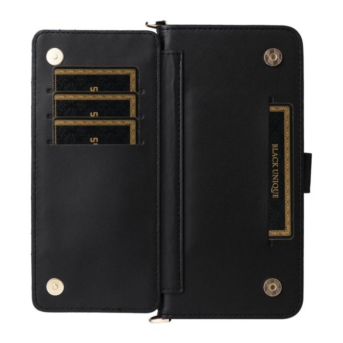 YIKATU - Samsung Galaxy S26 Ultra Ställ Fodral Äkta Läder - Svart