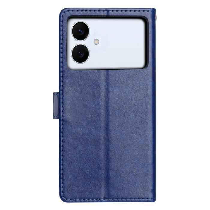 OEM - Samsung Galaxy S26 Edge Plånboksfodral Konstläder Ställ - Blå