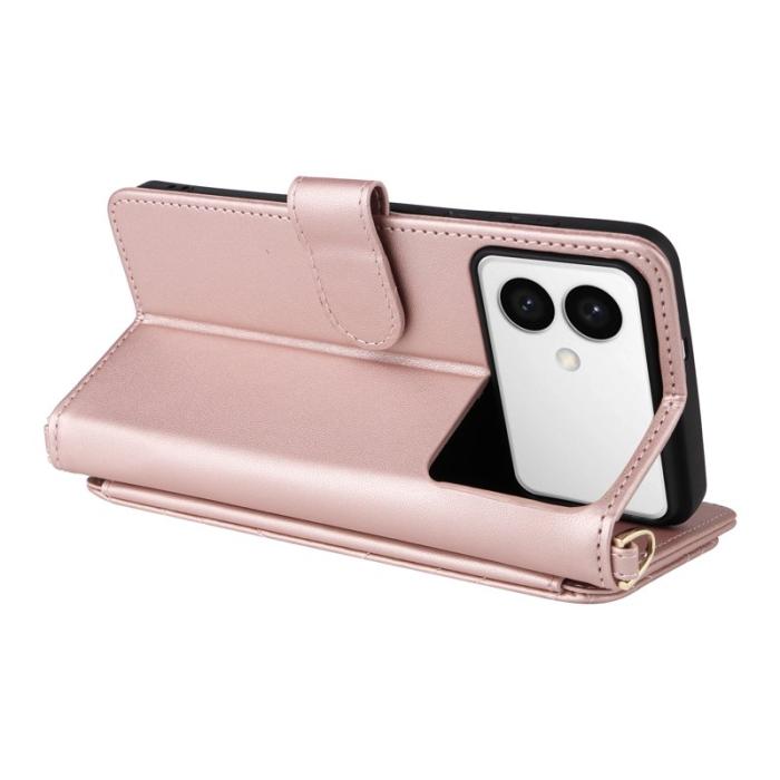 OEM - Samsung Galaxy S26 Edge Plånboksfodral Konstläder Ställ - Rosa