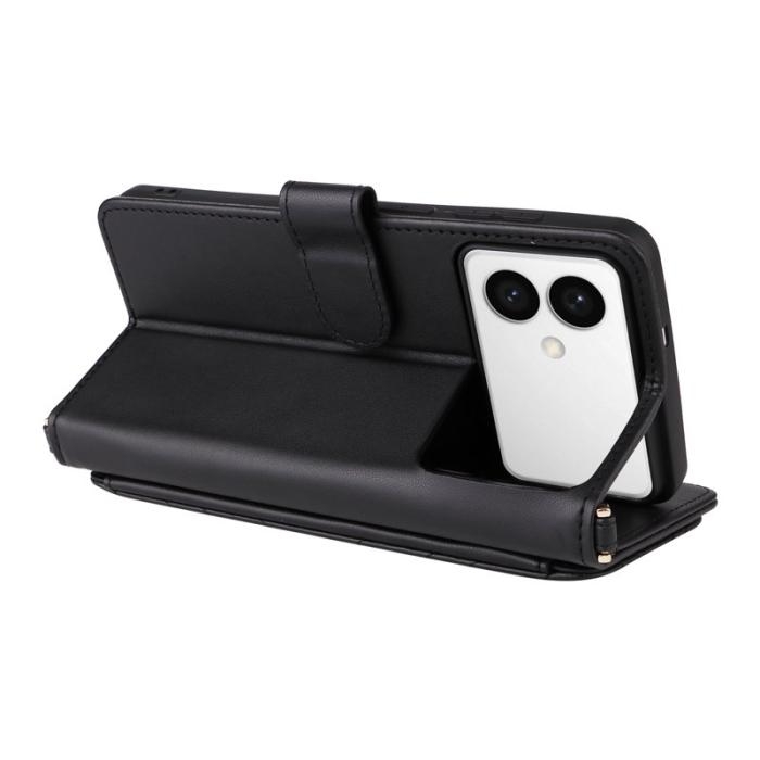 OEM - Samsung Galaxy S26 Edge Plånboksfodral Konstläder Ställ - Svart