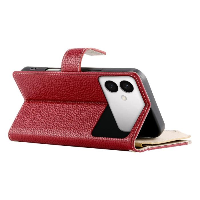 OEM - Samsung Galaxy S26 Edge Plånboksfodral Dragkedja Konstläder Flip - Röd