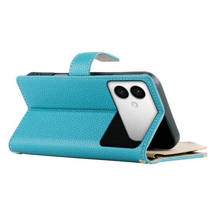 OEM - Samsung Galaxy S26 Edge Plånboksfodral Dragkedja Konstläder Flip - Blå