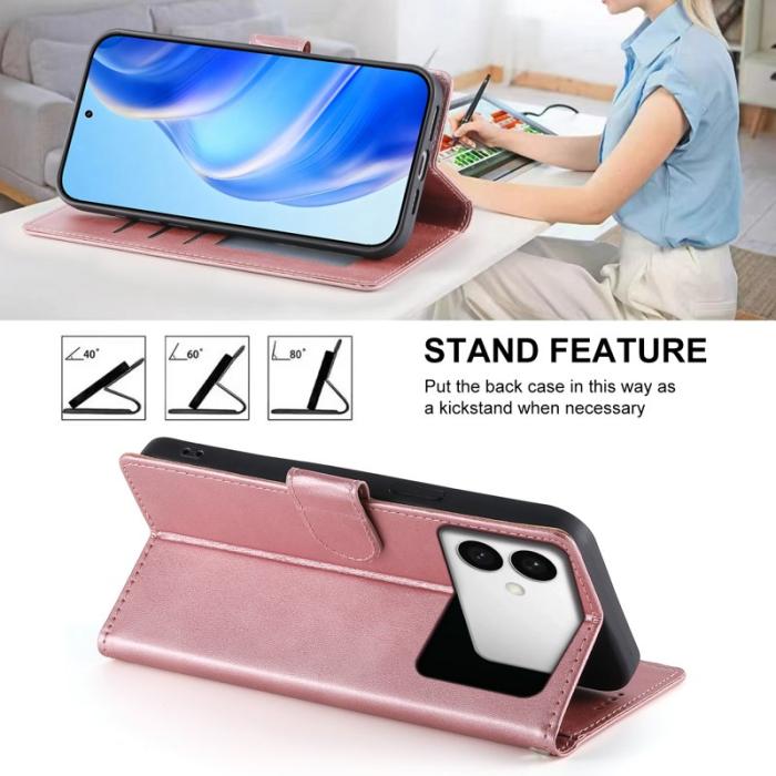 OEM - Samsung Galaxy S26 Edge Plånboksfodral Flip Konstläder Skydd - Rosa