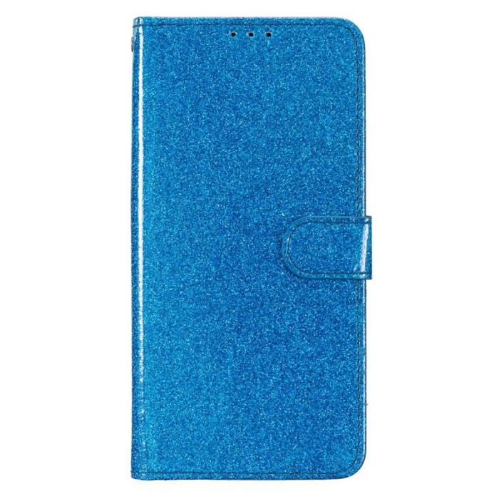 OEM - Samsung Galaxy S26 Edge Plånboksfodral Glitter Anti-Scratch Konstläder - Blå