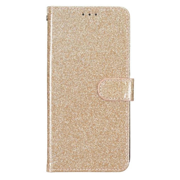 OEM - Samsung Galaxy S26 Edge Plånboksfodral Glitter Anti-Scratch Konstläder - Guld
