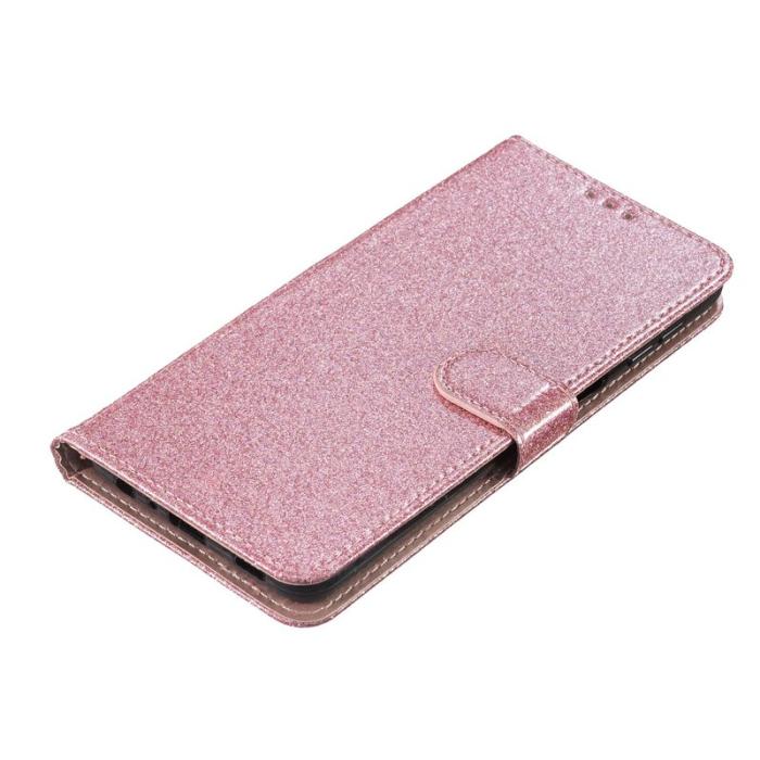 OEM - Samsung Galaxy S26 Edge Plånboksfodral Glitter AntiScratch Konstläder Roséguld