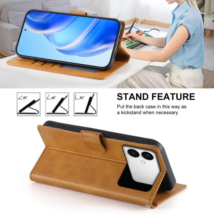 OEM - Samsung Galaxy S26 Edge Plånboksfodral Konstläder Flip - Gul