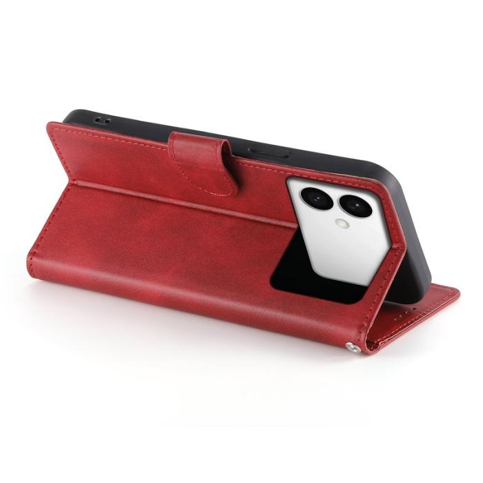 OEM - Samsung Galaxy S26 Edge Plånboksfodral Konstläder Flip - Röd