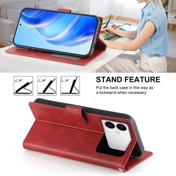 OEM - Samsung Galaxy S26 Edge Plånboksfodral Konstläder Flip - Röd