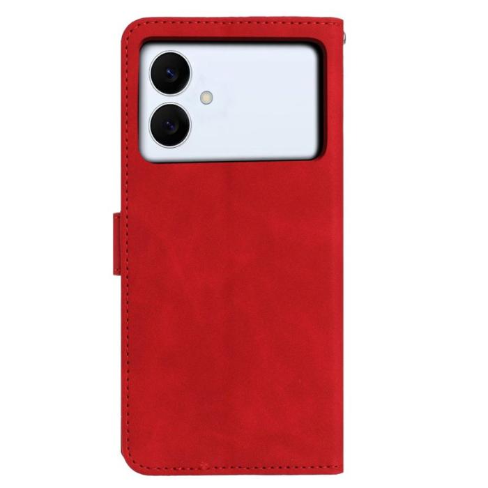 OEM - Samsung Galaxy S26 Edge Plånboksfodral Konstläder Ställ - Röd