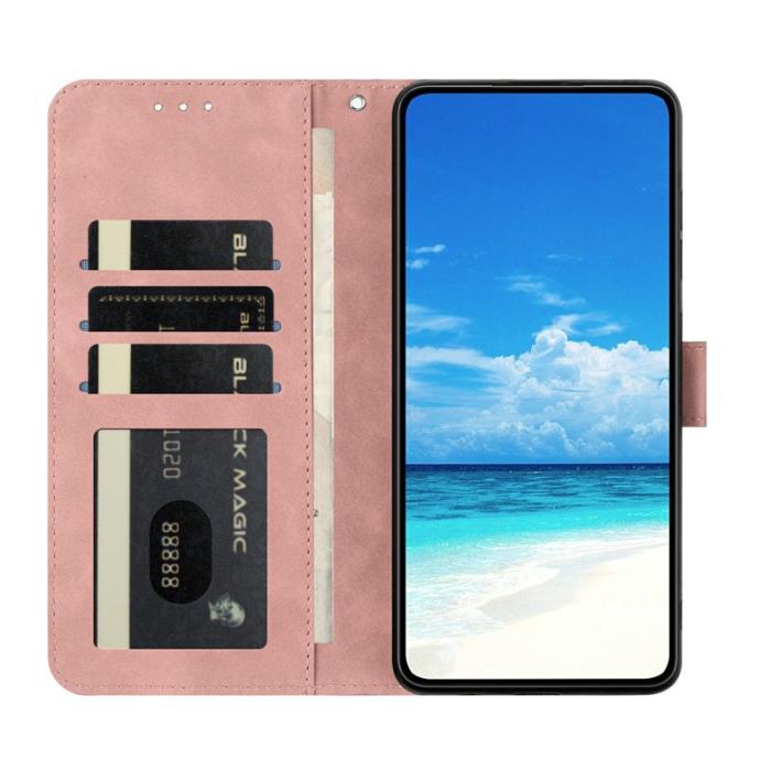 OEM - Samsung Galaxy S26 Edge Plånboksfodral Konstläder Ställ - Roséguld