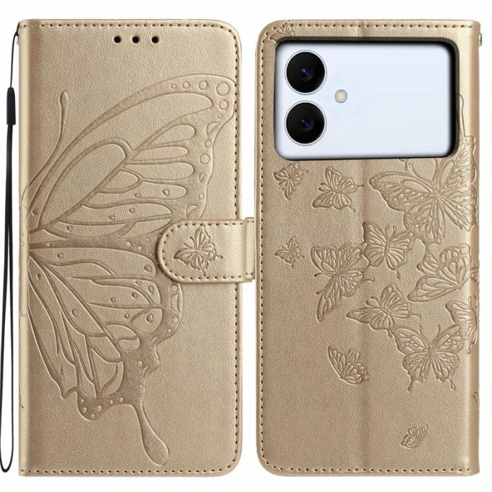 OEM - Samsung Galaxy S26 Edge Plånboksfodral Konstläder Flip Skydd - Guld