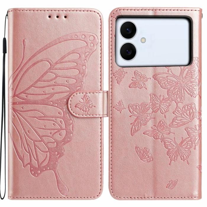 OEM - Samsung Galaxy S26 Edge Plånboksfodral Konstläder Flip Skydd - Roséguld
