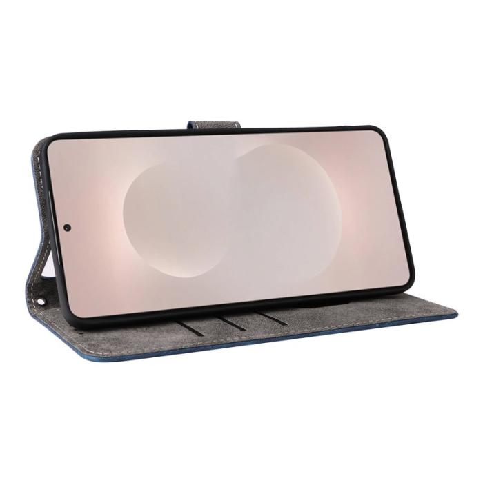 OEM - Samsung Galaxy S26 Edge Plånboksfodral RFID Skydd Konstläder - Blå