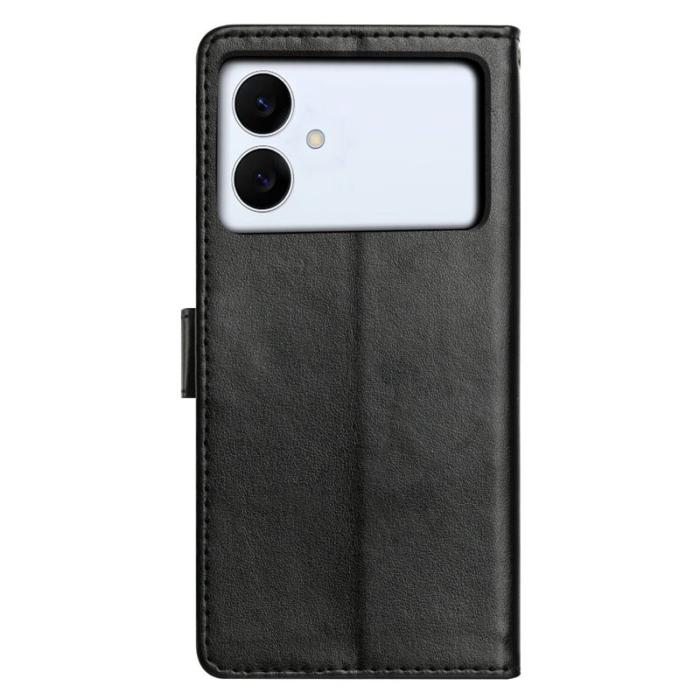 OEM - Samsung Galaxy S26 Edge Plånboksfodral Ställ Konstläder - Svart