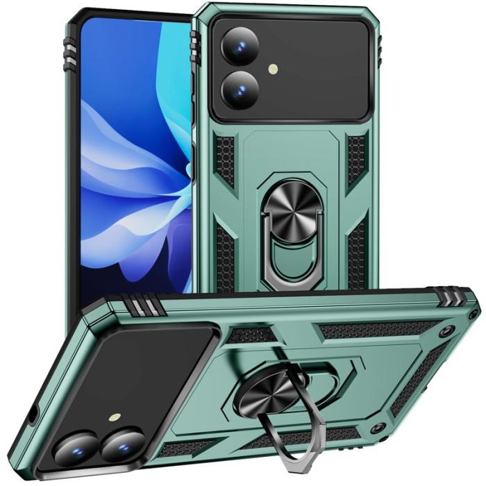 OEM - Samsung Galaxy S26 Edge Mobilskal Plast Med Ställning - Grön