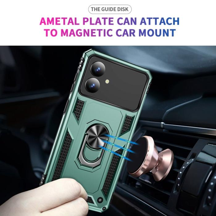 OEM - Samsung Galaxy S26 Edge Mobilskal Plast Med Ställning - Grön