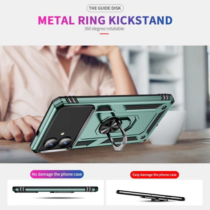 OEM - Samsung Galaxy S26 Edge Mobilskal Plast Med Ställning - Grön