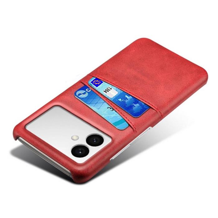 OEM - Samsung Galaxy S26 Edge Mobilskal PU Läder + Hård PC - Röd