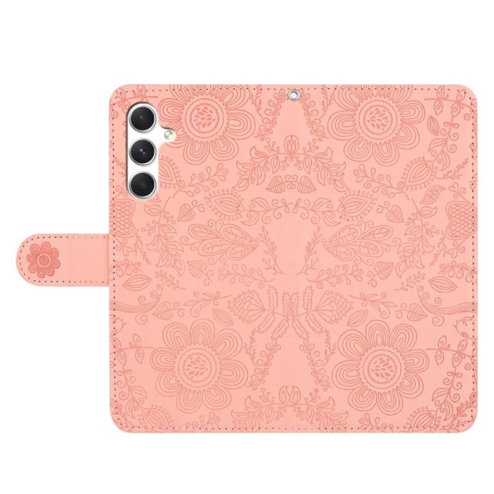 OEM - Samsung Galaxy S26 Plånboksfodral Blommönster Konstläder Flip - Rosa