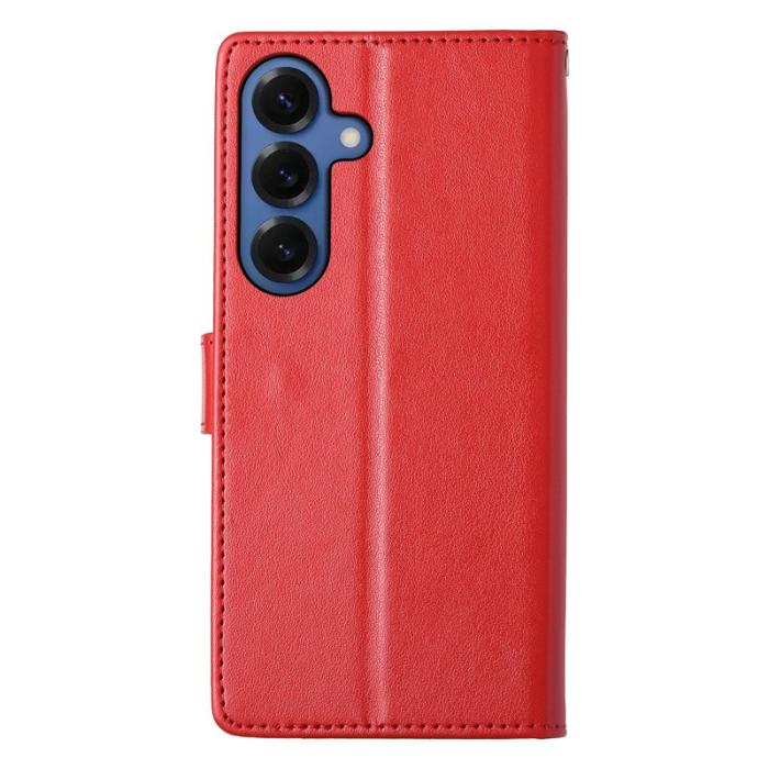 OEM - Samsung Galaxy S26 Fodral Fjäril Blommönster PU Läder - Röd
