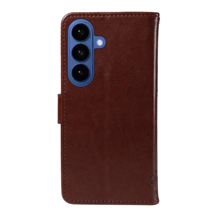 OEM - Samsung Galaxy S26 Fodral Konstläder Kattträd Mönster - Kaffe