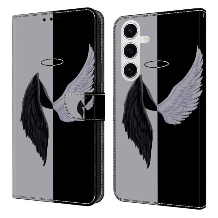 OEM - Samsung Galaxy S26 Fodral Magnetisk Stängning 3D Mönster Äkta Läder - Svart