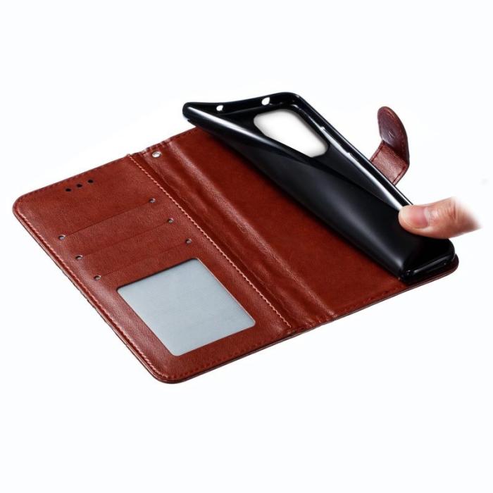 OEM - Samsung Galaxy S26 Fodral PU Läder Mandala Tryckt Design - Brun