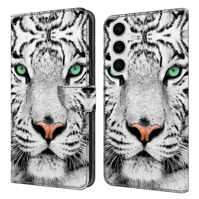 OEM - Samsung Galaxy S26 Fodral TPU + Konstläder Flip - Tiger Face