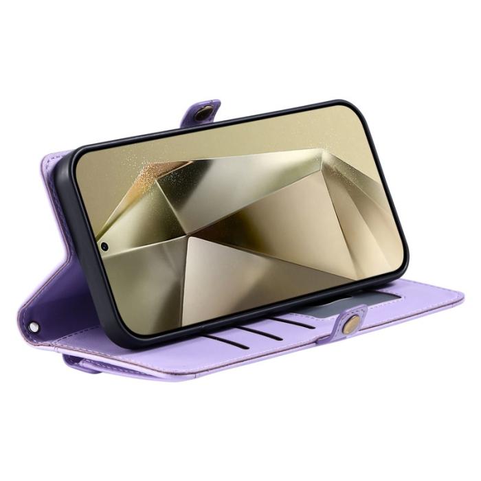 OEM - Samsung Galaxy S26 Plus Plånboksfodral Konstläder Med Handrem - Lila